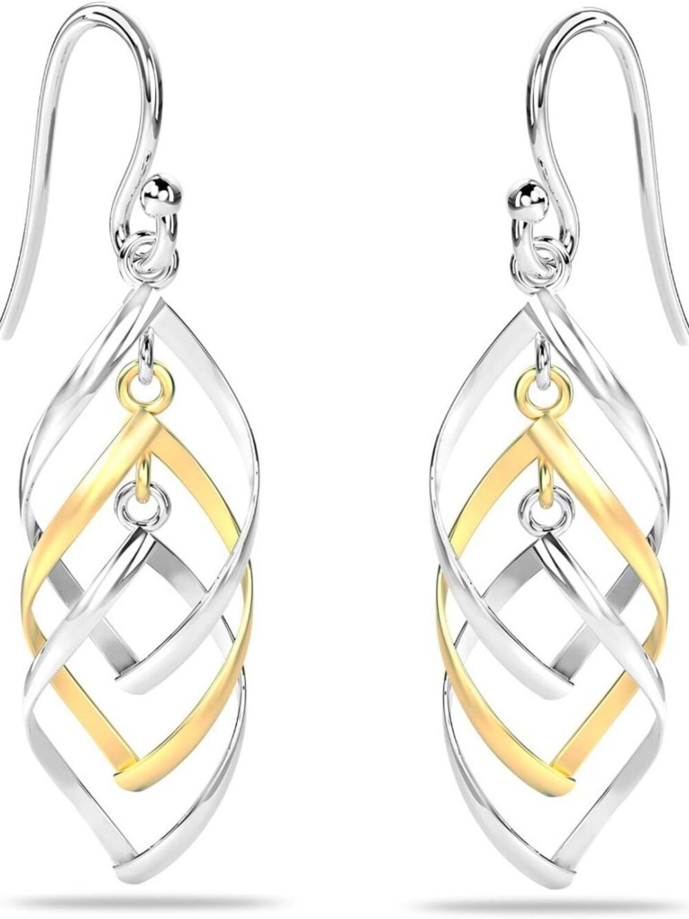 Sterling Silver Infinity Knot Twist Drop Dangle Earrings for Women - Elegant